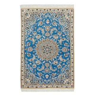 Handwoven Carpet, Corner Medallion Layout, Wool and Silk on Wool Warp, Nain, 87 × 133 cm Ref 10101317