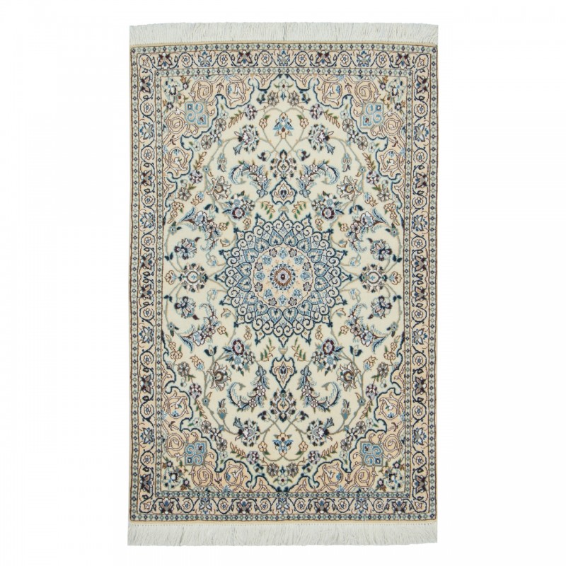 Handwoven Carpet, Corner Medallion Layout, Wool and Silk on Wool Warp, Nain, 90 × 140 cm Ref 10101318