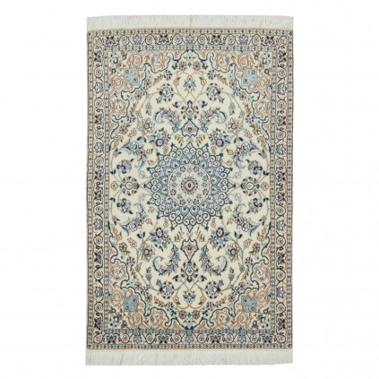 Handwoven Carpet, Corner Medallion Layout, Wool and Silk on Wool Warp, Nain, 90 × 140 cm Ref 10101318