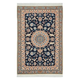 Handwoven Carpet, Corner Medallion Layout, Wool and Silk on Wool Warp, Nain, 90 × 133 cm Ref 10101319