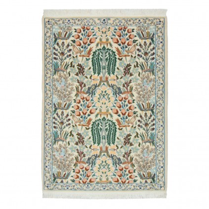 Handwoven Carpet, All-over Layout, Wool and Silk on Wool Warp, Nain, 90 × 125 cm Ref 10101321