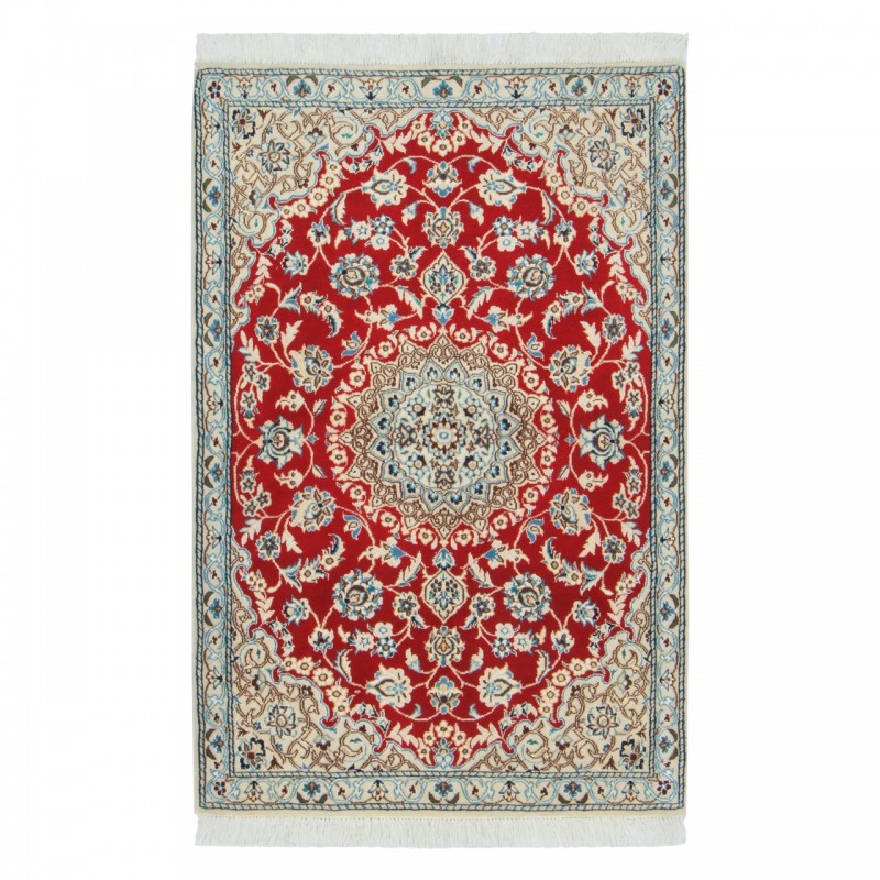 Handwoven Carpet, Corner Medallion Layout, Wool and Silk on Wool Warp, Nain, 86 × 130 cm Ref 10101322