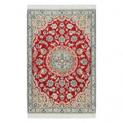 Handwoven Carpet, Corner Medallion Layout, Wool and Silk on Wool Warp, Nain, 86 × 130 cm Ref 10101322