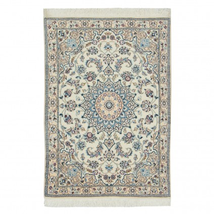 Handwoven Carpet, Corner Medallion Layout, Wool and Silk on Wool Warp, Nain, 80 × 123 cm Ref 10001323