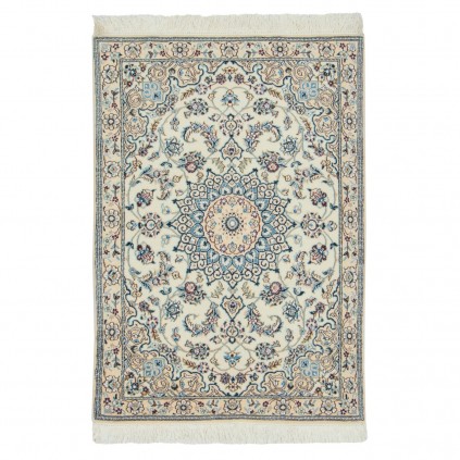 Handwoven Carpet, Corner Medallion Layout, Wool and Silk on Wool Warp, Nain, 90 × 125 cm Ref 10101324