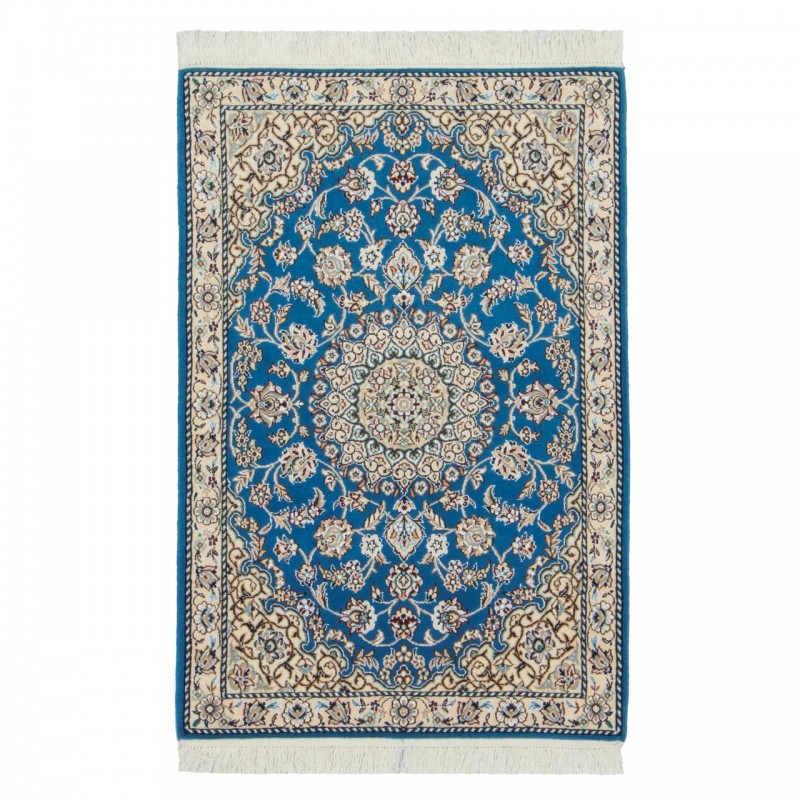 Handwoven Carpet, Corner Medallion Layout, Wool and Silk on Wool Warp, Nain, 83 × 122 cm Ref 10101325