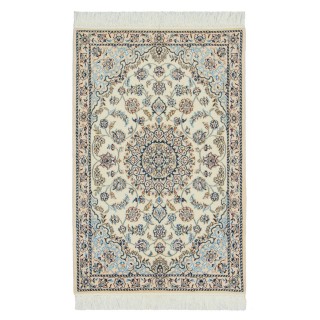 Handwoven Carpet, Corner Medallion Layout, Wool and Silk on Wool Warp, Nain, 80 × 120 cm Ref 10001327