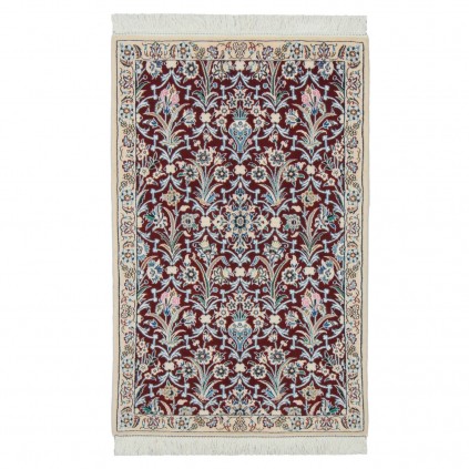 Handwoven Carpet, All-over Layout, Wool and Silk on Wool Warp, Nain, 80 × 123 cm Ref 10001328