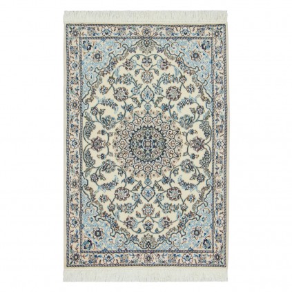 Handwoven Carpet, Corner Medallion Layout, Wool and Silk on Wool Warp, Nain, 81 × 120 cm Ref 10001332