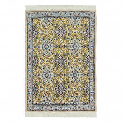 Handwoven Carpet, All-over Layout, Wool and Silk on Wool Warp, Nain, 82 × 113 cm Ref 10001333