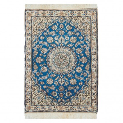 Handwoven Carpet, Corner Medallion Layout, Wool and Silk on Wool Warp, Nain, 84 × 114 cm Ref 10001336