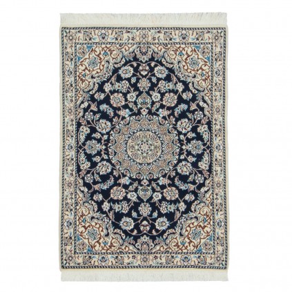 Handwoven Carpet, Corner Medallion Layout, Wool and Silk on Wool Warp, Nain, 80 × 113 cm Ref 10001337