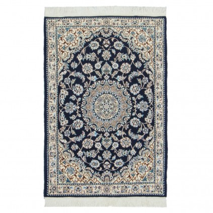 Handwoven Carpet, Corner Medallion Layout, Wool and Silk on Wool Warp, Nain, 80 × 117 cm Ref 10001339