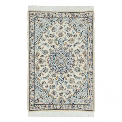 Handwoven Carpet, Corner Medallion Layout, Wool and Silk on Wool Warp, Nain, 80 × 117 cm Ref 10001343