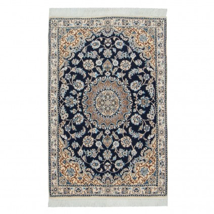 Handwoven Carpet, Corner Medallion Layout, Wool and Silk on Wool Warp, Nain, 80 × 122 cm Ref 10001344