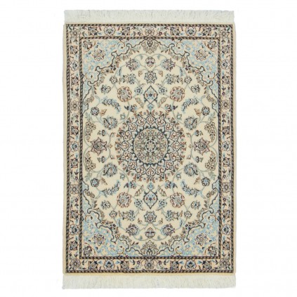 Handwoven Carpet, Corner Medallion Layout, Wool and Silk on Wool Warp, Nain, 78 × 112 cm Ref 10001346