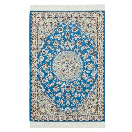 Handwoven Carpet, Corner Medallion Layout, Wool and Silk on Wool Warp, Nain, 80 × 118 cm Ref 10001347