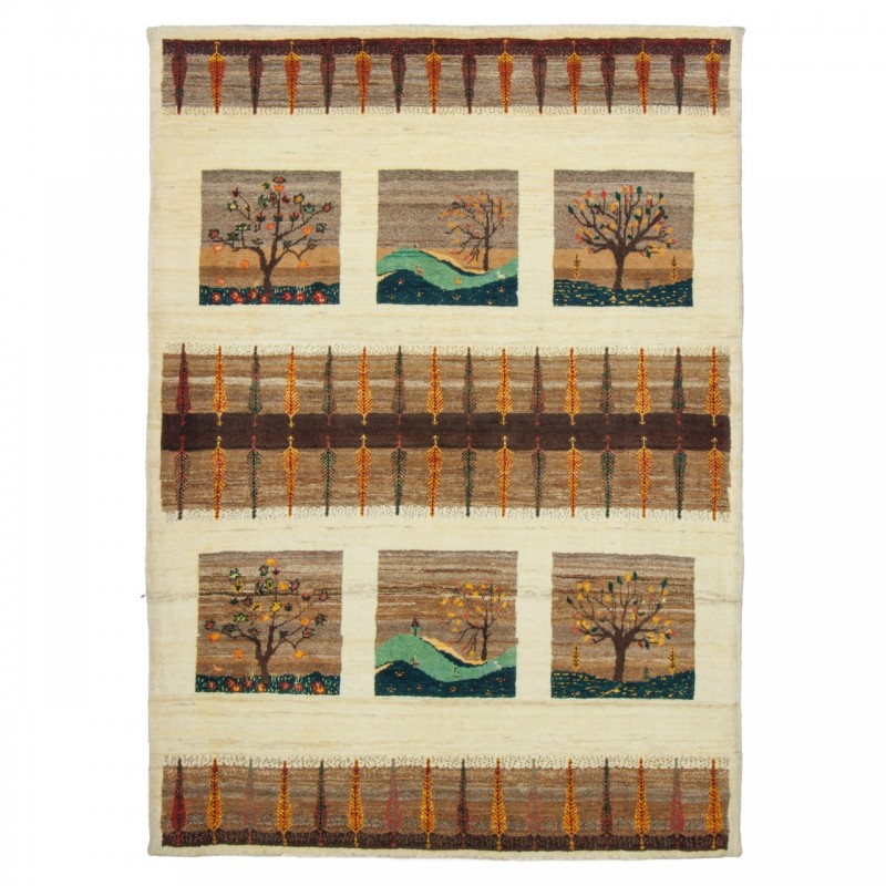 Handwoven Gabbeh, Framed Layout, All Wool, Shiraz, 132 × 184 cm Ref 50201374