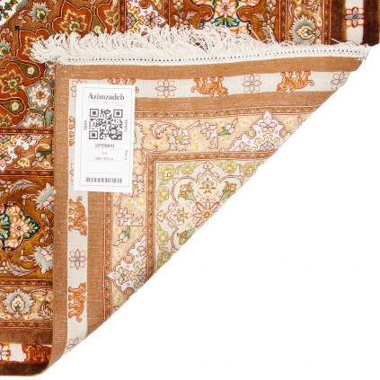 Handwoven Carpet, Plain Field Layout, All Silk, Tabriz, 268 × 275 cm Ref 10700641