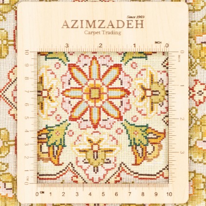 Handwoven Carpet, Plain Field Layout, All Silk, Tabriz, 268 × 275 cm Ref 10700641