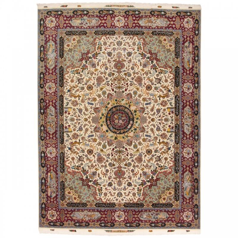 Handwoven Carpet, Corner Medallion Layout, Wool and Silk on Silk Warp, Tabriz, 300 × 400 cm Ref 11200668