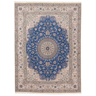 Handwoven Carpet, Corner Medallion Layout, Wool and Silk on Cotton Warp, Nain, 300 × 405 cm Ref 11200776