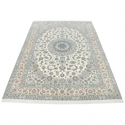 Handwoven Carpet, Corner Medallion Layout, Wool and Silk on Cotton Warp, Nain, 253 × 366 cm Ref 10900793