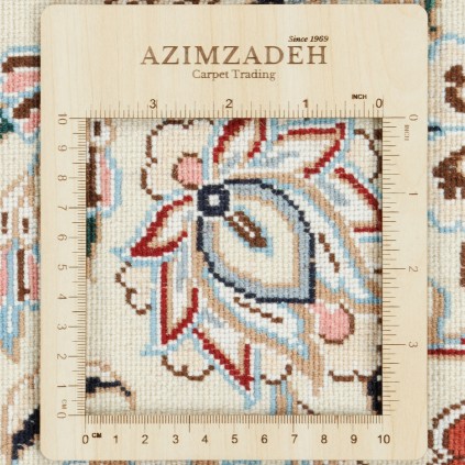 Handwoven Carpet, Corner Medallion Layout, Wool and Silk on Cotton Warp, Nain, 249 × 352 cm Ref 10800794