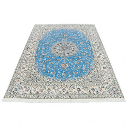 Handwoven Carpet, Corner Medallion Layout, Wool and Silk on Cotton Warp, Nain, 254 × 359 cm Ref 10900795