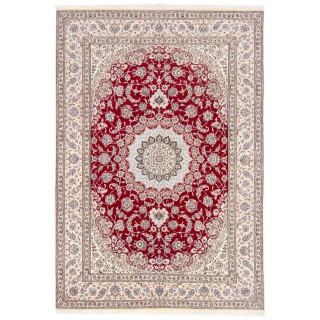 Handwoven Carpet, Corner Medallion Layout, Wool and Silk on Cotton Warp, Nain, 251 × 347 cm Ref 10800796