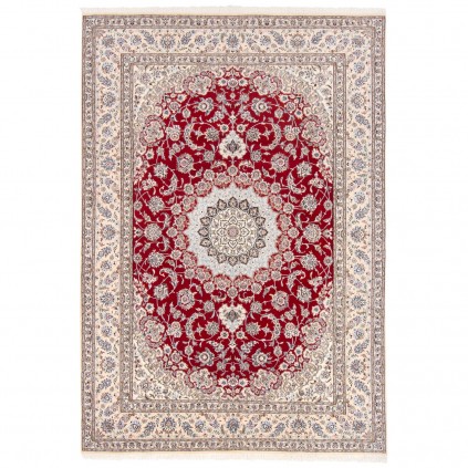 Handwoven Carpet, Corner Medallion Layout, Wool and Silk on Cotton Warp, Nain, 251 × 347 cm Ref 10800796