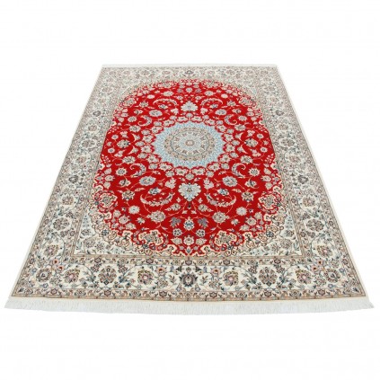 Handwoven Carpet, Corner Medallion Layout, Wool and Silk on Cotton Warp, Nain, 251 × 347 cm Ref 10800796