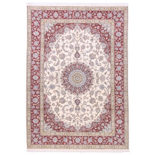 Handwoven Carpet, Corner Medallion Layout, Wool and Silk on Cotton Warp, Nain, 250 × 350 cm Ref 10800799