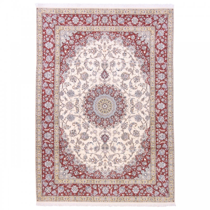 Handwoven Carpet, Corner Medallion Layout, Wool and Silk on Cotton Warp, Nain, 250 × 350 cm Ref 10800799