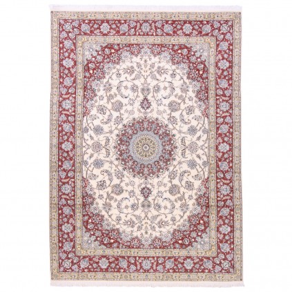 Handwoven Carpet, Corner Medallion Layout, Wool and Silk on Cotton Warp, Nain, 250 × 350 cm Ref 10800799