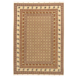 Handwoven Carpet, Square/Block Layout, Wool and Silk on Silk Warp, Tabriz, 251 × 358 cm Ref 10800810