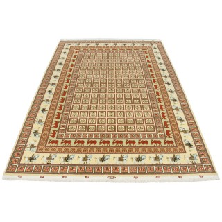 Handwoven Carpet, Square/Block Layout, Wool and Silk on Silk Warp, Tabriz, 251 × 358 cm Ref 10800810