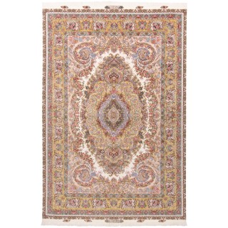 Handwoven Carpet, Corner Medallion Layout, Wool and Silk on Silk Warp, Tabriz, 245 × 360 cm Ref 10800830