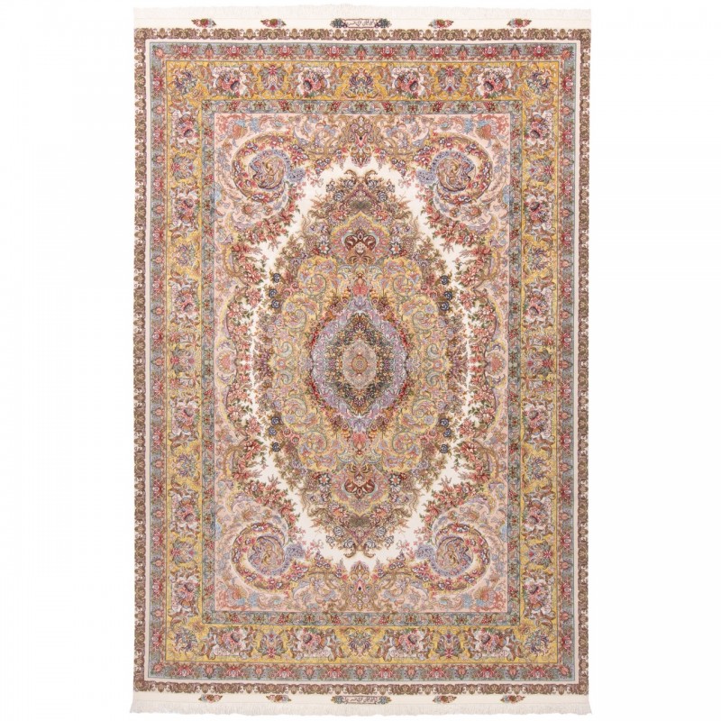 Handwoven Carpet, Corner Medallion Layout, Wool and Silk on Silk Warp, Tabriz, 245 × 360 cm Ref 10800830
