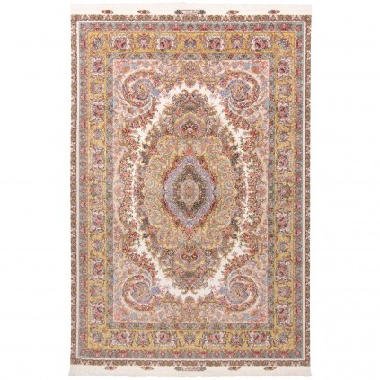 Handwoven Carpet, Corner Medallion Layout, Wool and Silk on Silk Warp, Tabriz, 245 × 360 cm Ref 10800830