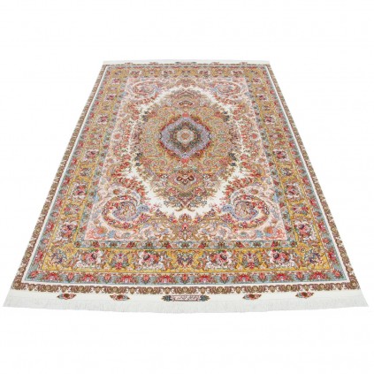 Handwoven Carpet, Corner Medallion Layout, Wool and Silk on Silk Warp, Tabriz, 245 × 360 cm Ref 10800830