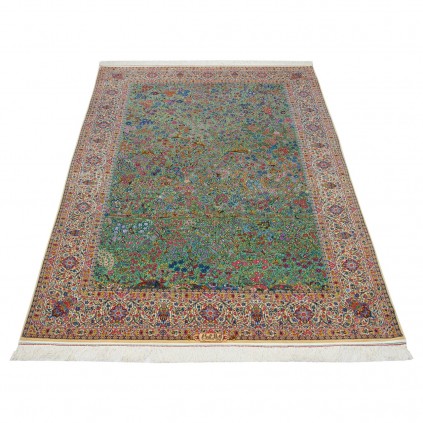 Handwoven Carpet, All-over Layout, Wool and Silk on Silk Warp, Kerman, 171 × 265 cm Ref 10400847