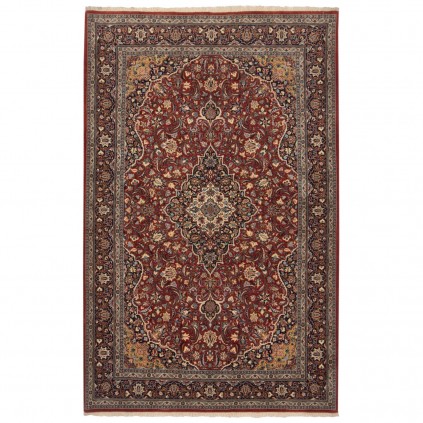 Handwoven Carpet, Corner Medallion Layout, Wool and Silk on Silk Warp, Kashan, 136 × 212 cm Ref 10200848