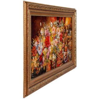 Handwoven Pictorial Rug, All-over Layout, Wool and Silk on Silk Warp, Tabriz, 107 × 55 cm Ref 70000877