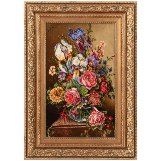 Handwoven Pictorial Rug, All-over Layout, Wool and Silk on Silk Warp, Tabriz, 36 × 60 cm Ref 70000878