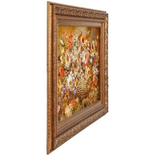 Handwoven Pictorial Rug, All-over Layout, Wool and Silk on Silk Warp, Tabriz, 96 × 49 cm Ref 70000880