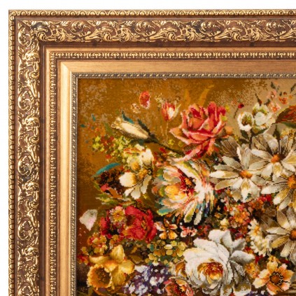 Handwoven Pictorial Rug, All-over Layout, Wool and Silk on Silk Warp, Tabriz, 96 × 49 cm Ref 70000880