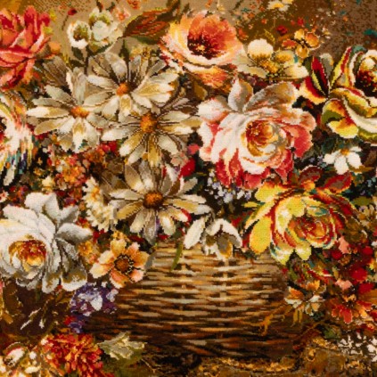 Handwoven Pictorial Rug, All-over Layout, Wool and Silk on Silk Warp, Tabriz, 96 × 49 cm Ref 70000880