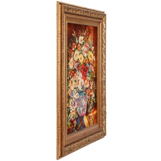 Handwoven Pictorial Rug, All-over Layout, Wool and Silk on Silk Warp, Tabriz, 45 × 70 cm Ref 70000881