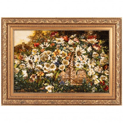 Handwoven Pictorial Rug, All-over Layout, Wool and Silk on Silk Warp, Tabriz, 88 × 55 cm Ref 70000882